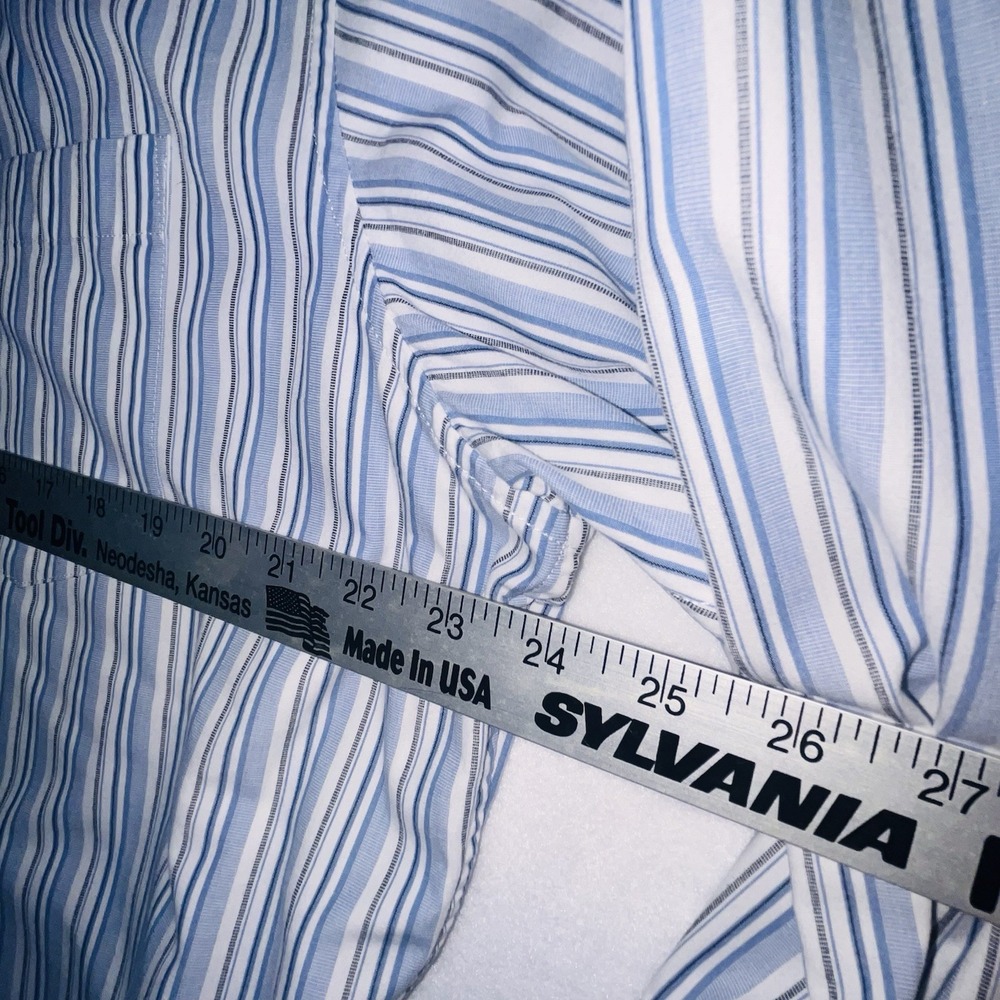 Banana Republic Mens Shirt XL Blue White Striped Long Sleeve Button Up - Picture 8 of 12